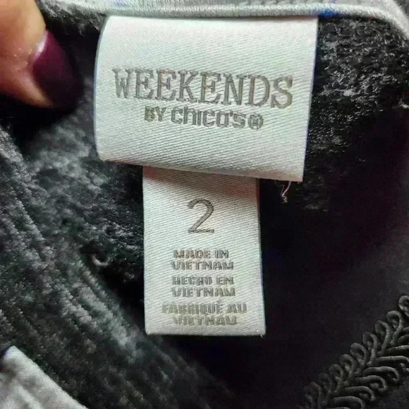 Weekends by Chico's Patch Colorblock 1/2 Zip Neck Pullover Chico's L - Picture 7 of 9